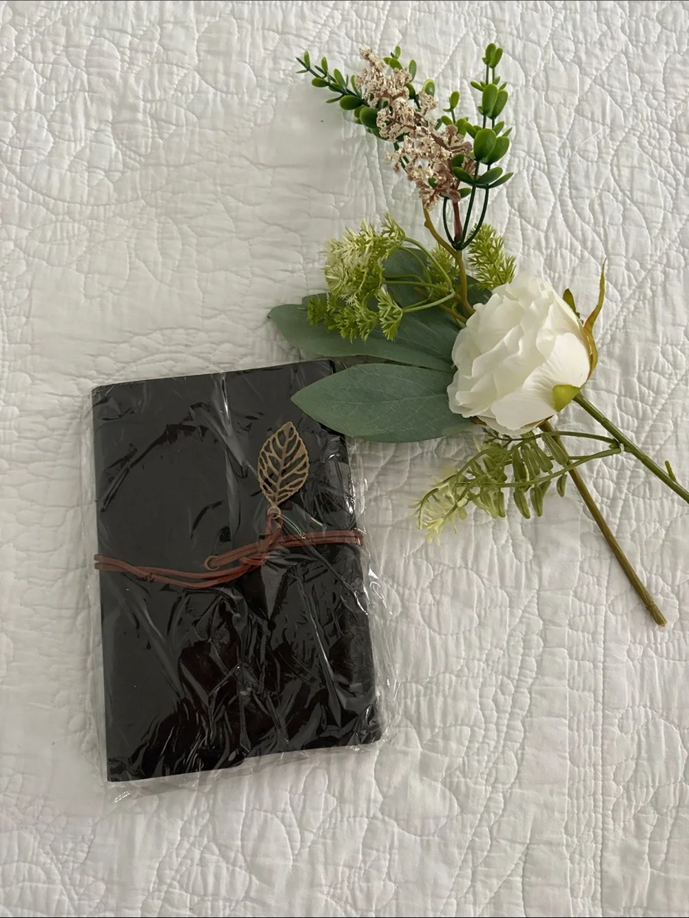 Dark brown leather Decorative Journal-Style Accessory